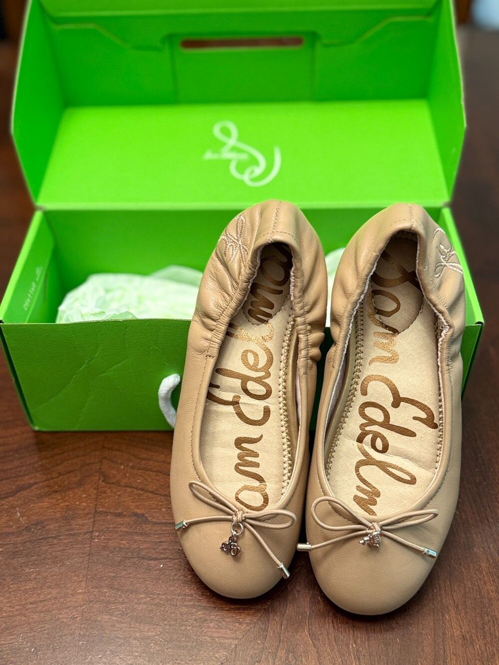 Sam Edelman Girls' Beige Felicia Mini-Beige-Ballerina Flats Shoe Size 3M